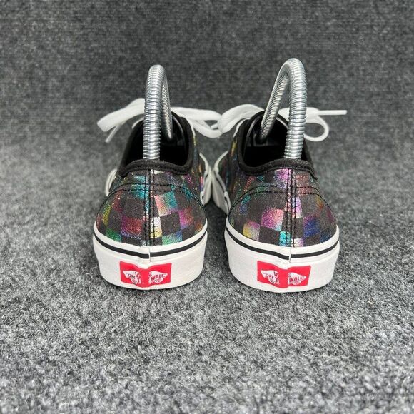 Vans Authentic Sneakers Women's SIze 8 Rainbow Checkerboard Low Lace Skate Shoes - Picture 5 of 11